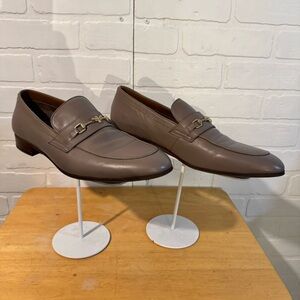 Aldo Harrow Brown Leather Loafers with Gold Accent